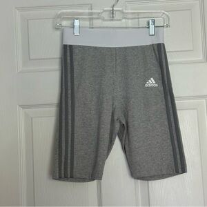 Adidas Heather Gray Bike Shorts with Elastic Waist Size Small